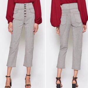 Joie Laurelle high waist striped button fly pants